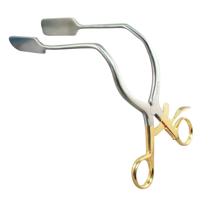 A pair of surgical scissors Description automatically generated